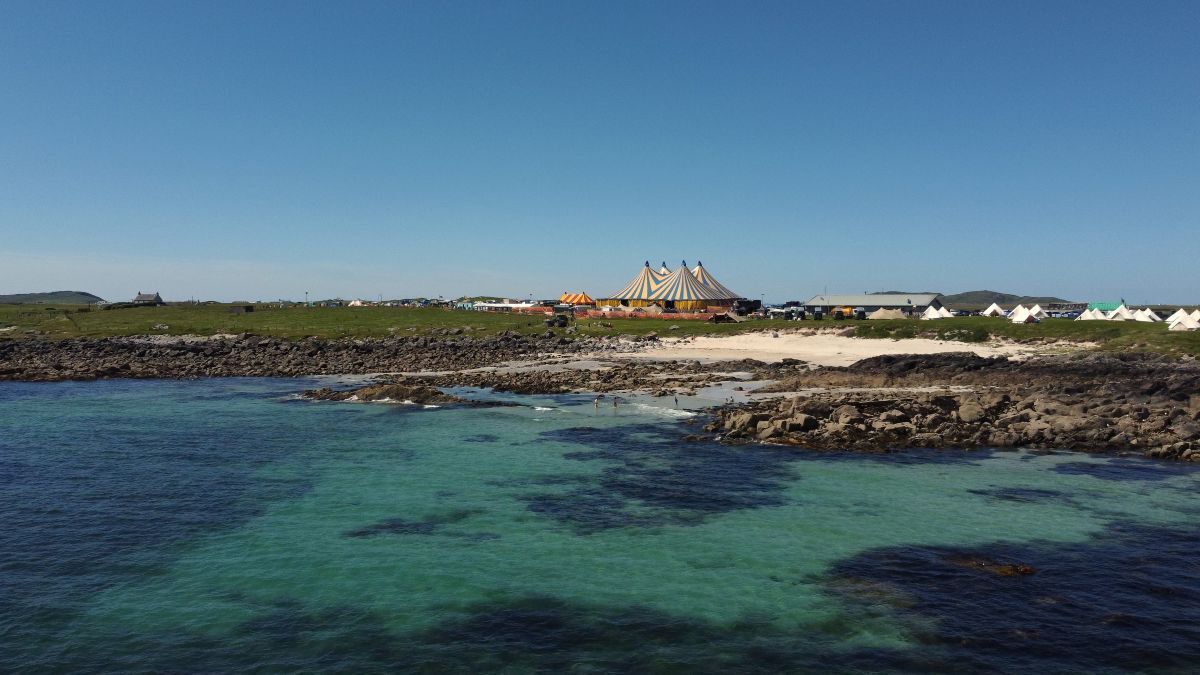 NO T20 Tiree Music Festival 2026 line up 08 TMF 2025 front drone shot web