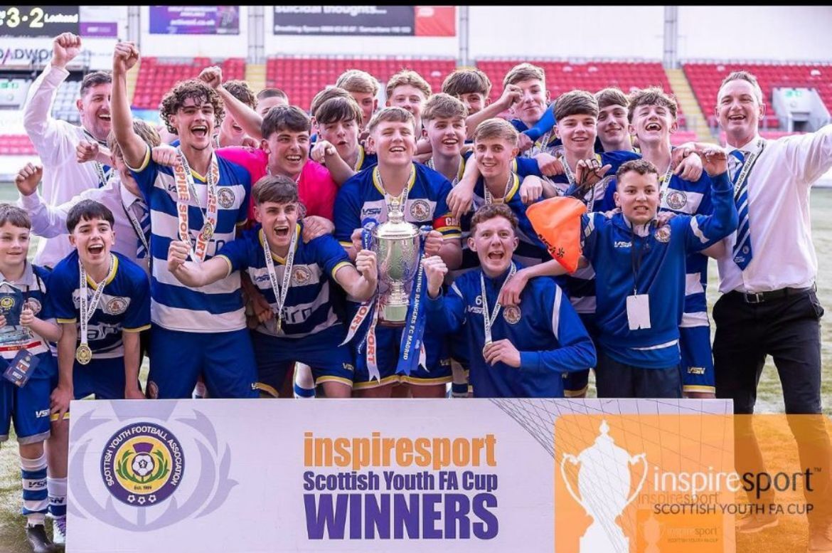 Kilwinning Rangers’ 2010 team that are the Scottish champions after their victory in the Scottish Youth FA Cup final. Photograph: Kilwinning Rangers.