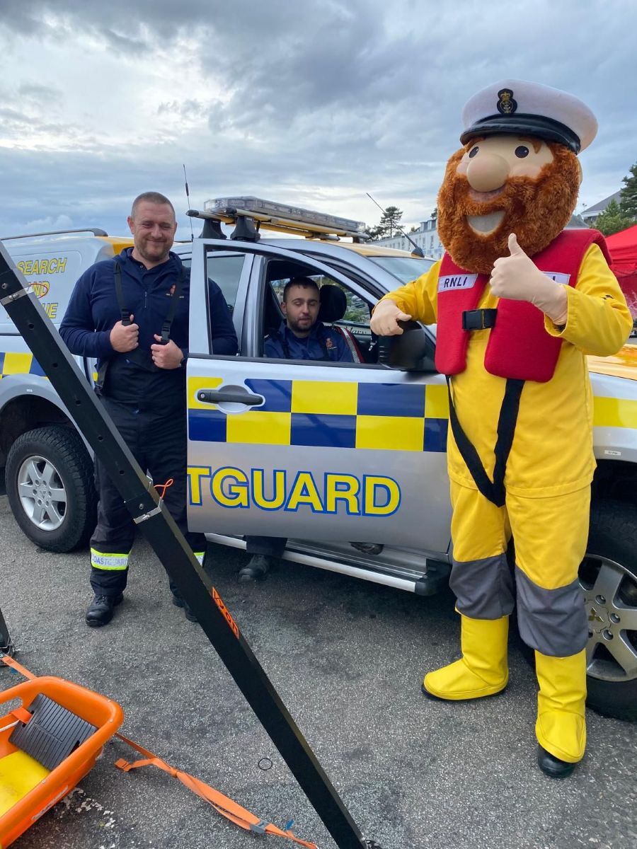 Stormy Stan with the local Coastguard Team. Photograph: Kyle RNLI.