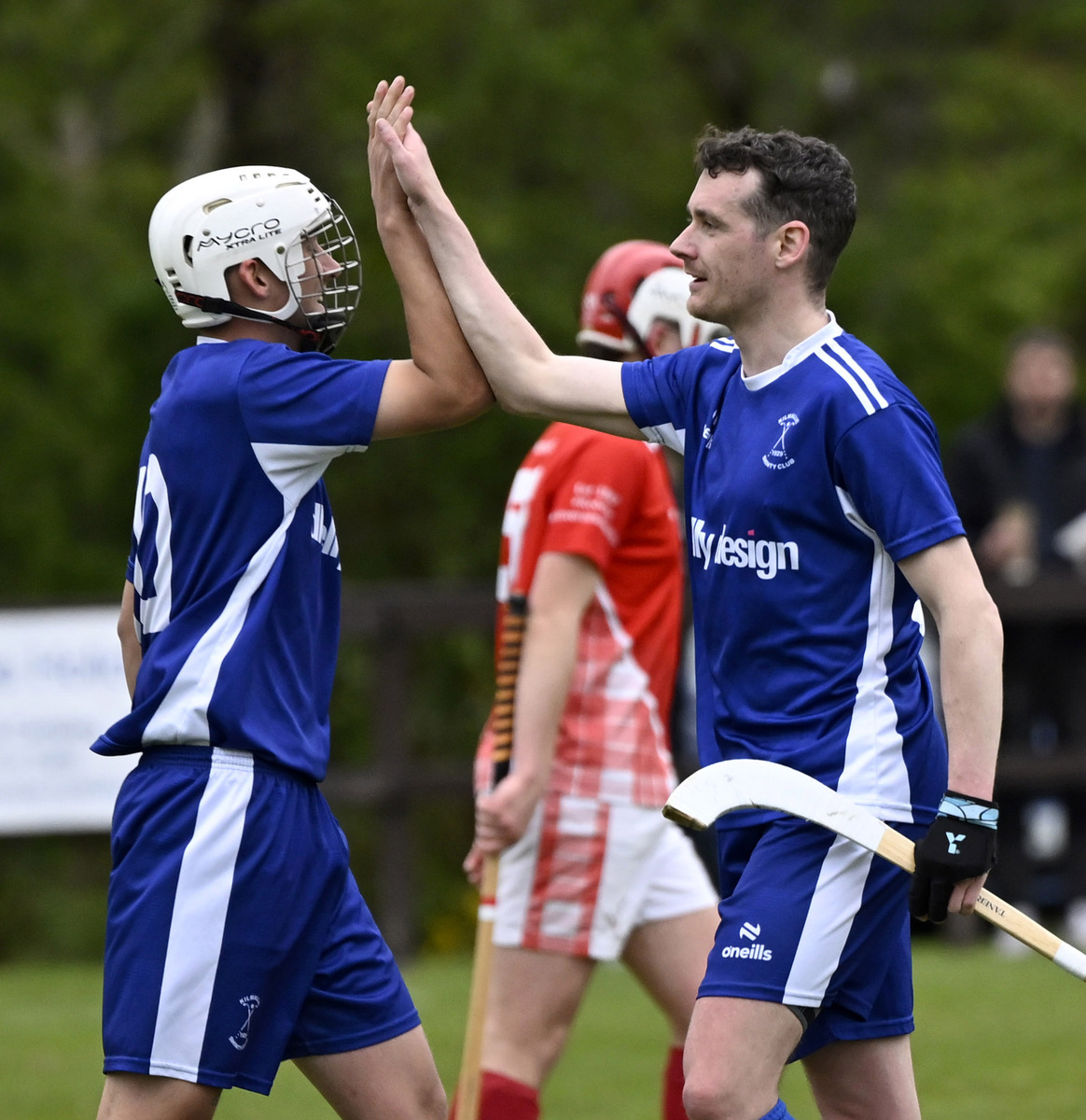 no f20 Celebrations with Ben MacKinnon (left) and Martyn Cameron who between them scored six of Kilmallies eight goals. Photograph Iain Ferguson alba.photos