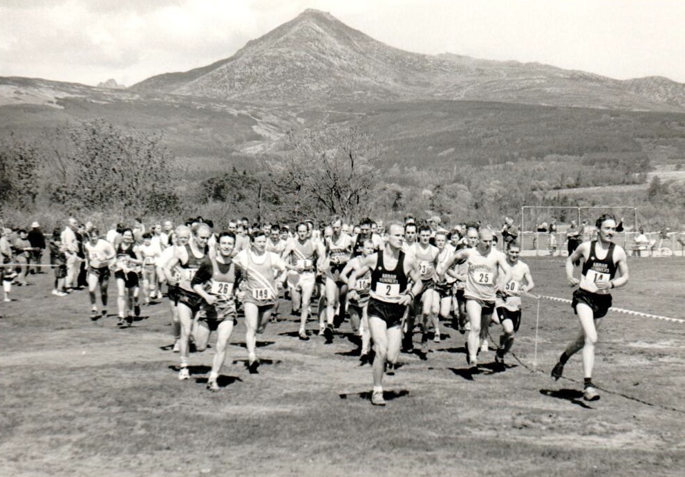 Runners set off from Currie’s field at the start of the Scottish Co-op sponsored Goatfell Race. Runners set off from Currie’s field at the start of the Scottish Co-op sponsored Goatfell Race.