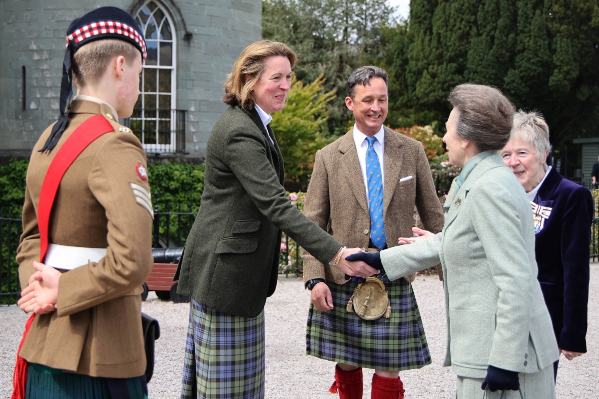 HRH The Princess Royal is welcomed to the castle by the Duke and Duchess of Argyll, Their Graces Torquhil Campbell and Eleanor Cadbury. Photograph: Kevin McGlynn HRH The Princess Royal is welcomed to the castle by the Duke and Duchess of Argyll, Their Graces Torquhil Campbell and Eleanor Cadbury. Photograph: Kevin McGlynn