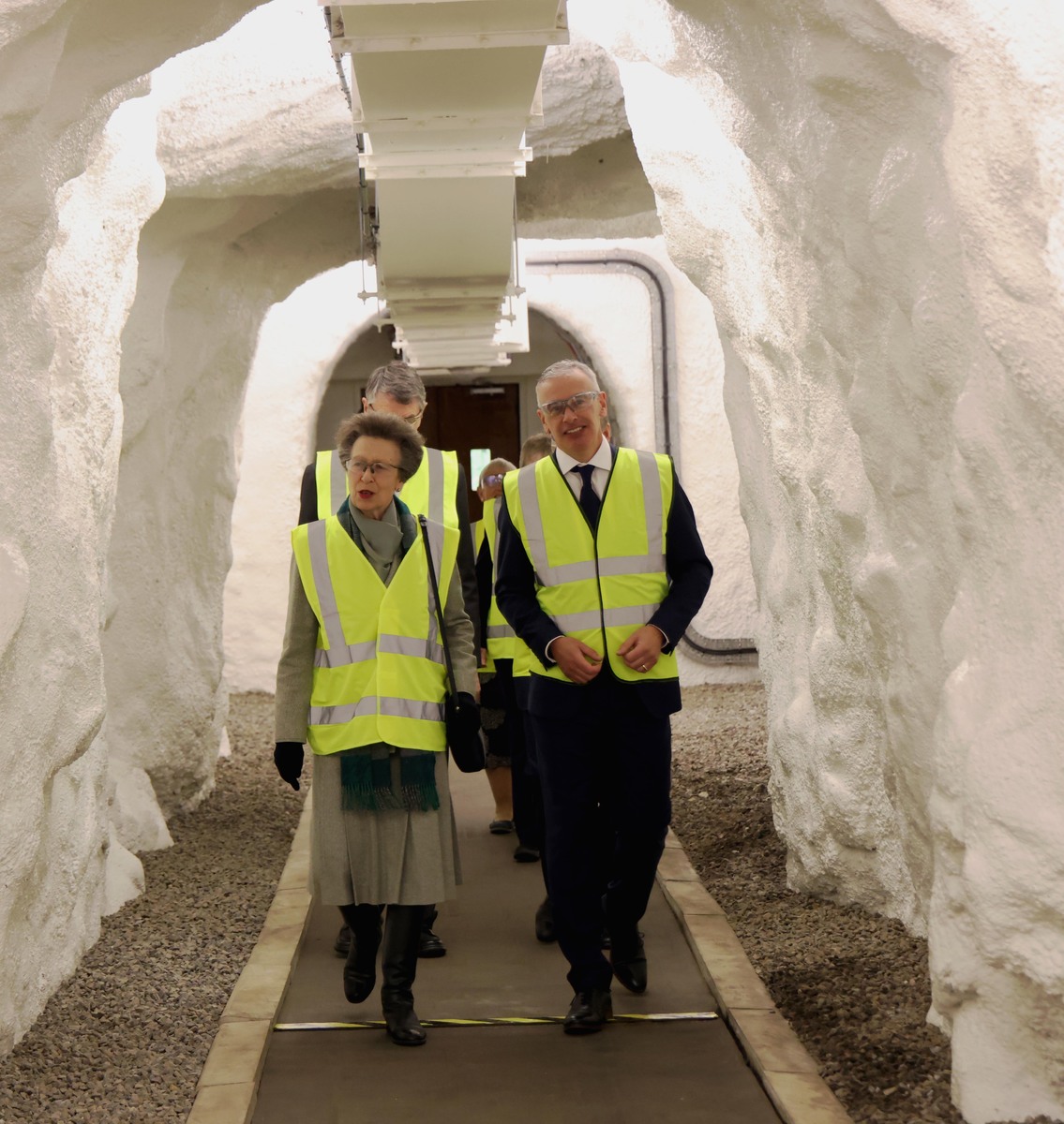 no t21 princess anne walks the tunnels of Cruachan power station 