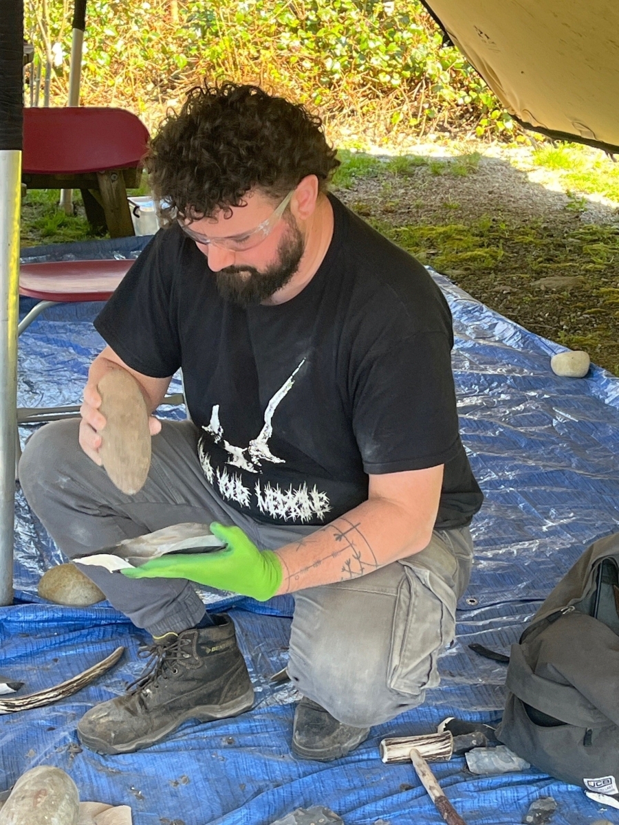 Will Attard demonstrates flint knapping at Kilmartin Museum. Photograph: Kilmartin Museum Will Attard demonstrates flint knapping at Kilmartin Museum. Photograph: Kilmartin Museum