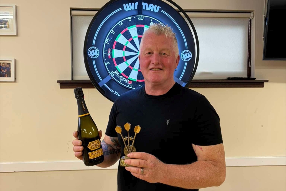  Eoghan McInnes was the winner of the Tarbert Women's Football Team's fund-raising darts match.