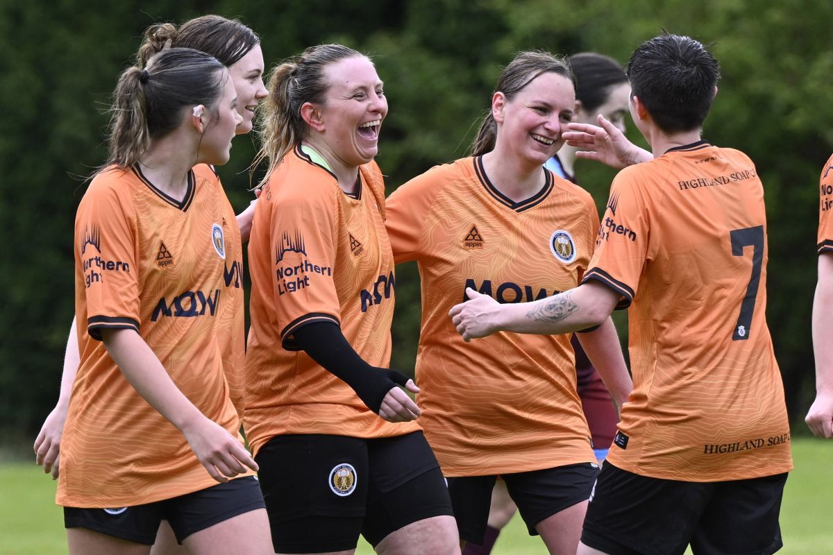 WEB NO F21 Fort William FC Women v Nairn 26 Holly Salmond centre goal celebration IF WEB NO F21 Fort William FC Women v Nairn 26 Holly Salmond centre goal celebration IF