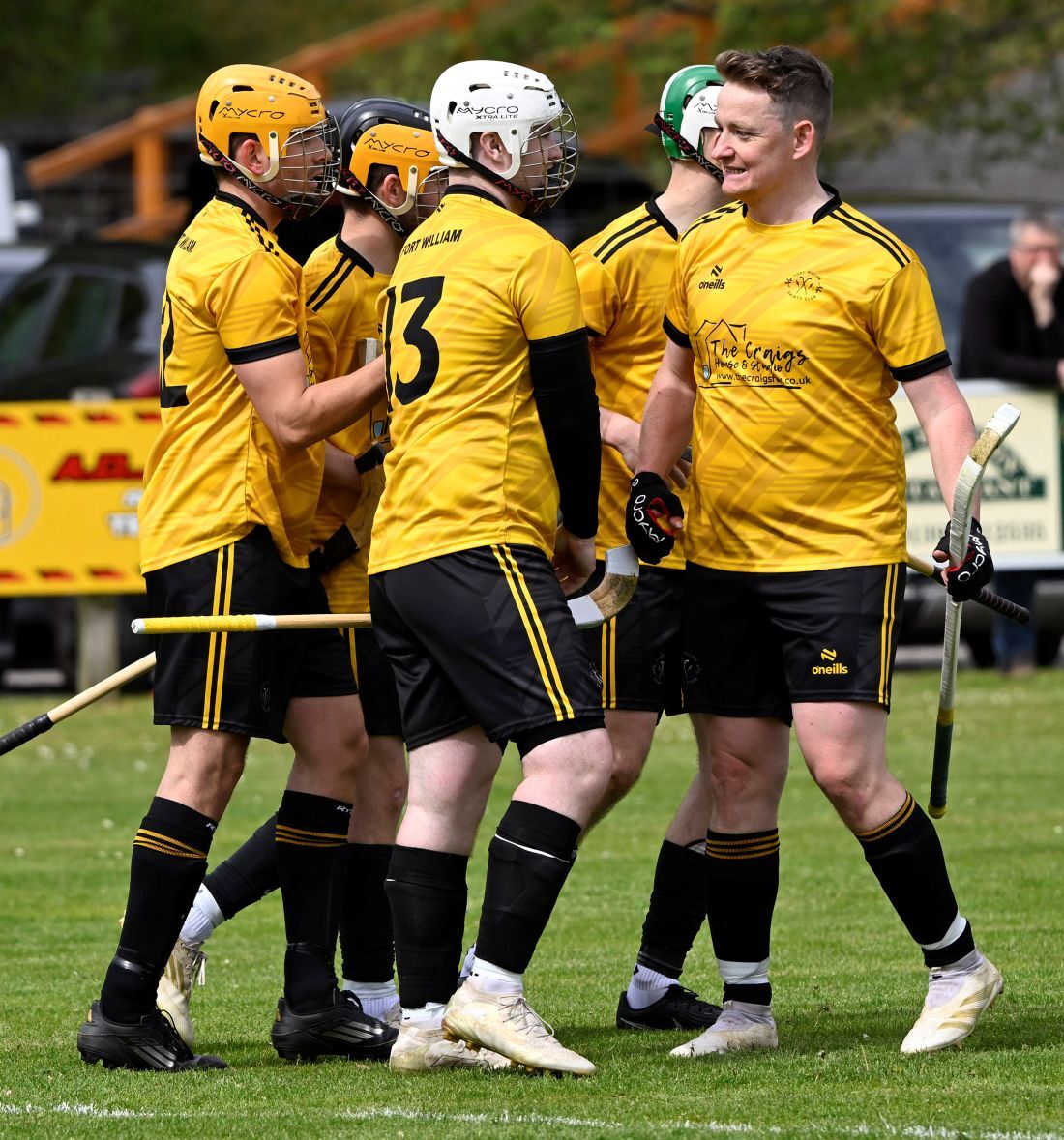 WEB NO F21 Shinty 26 Lochaber v Fort William Fort goal celebrations IF