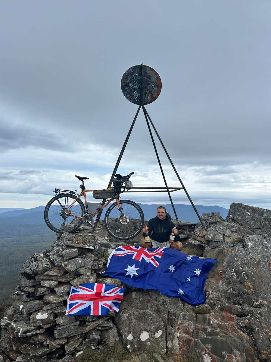 Charlie summits Ben Nevis, Tasmania