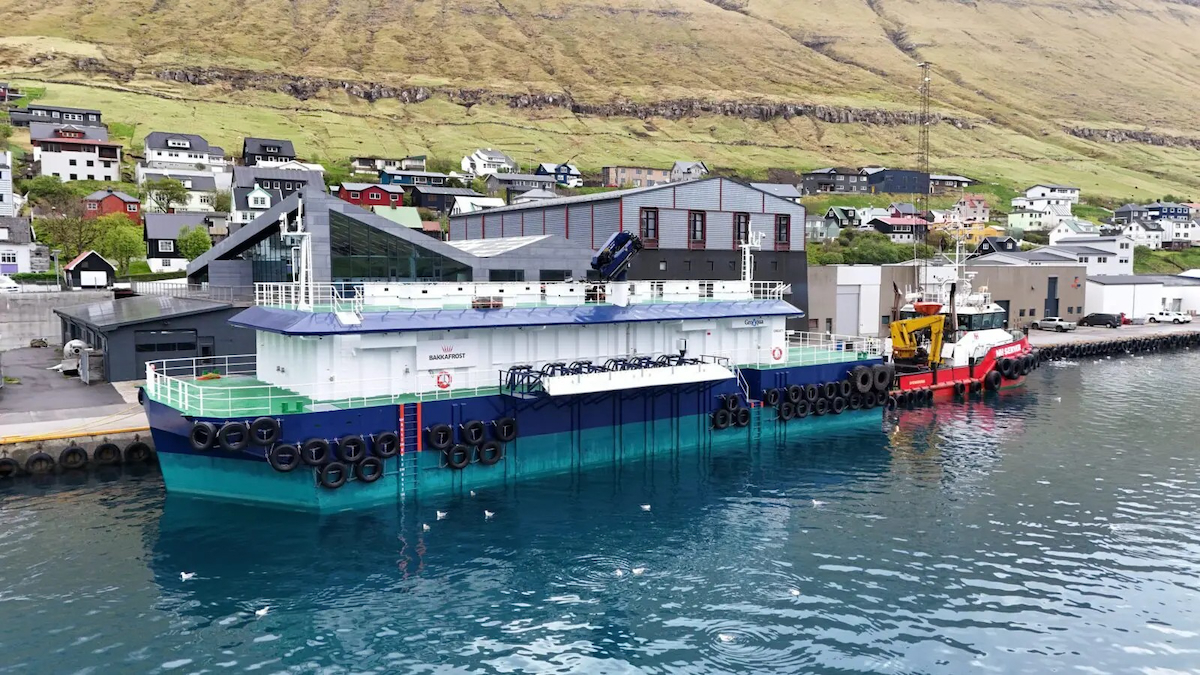 GroAqua Bakkafrost barge Torvgj&oacute;gv