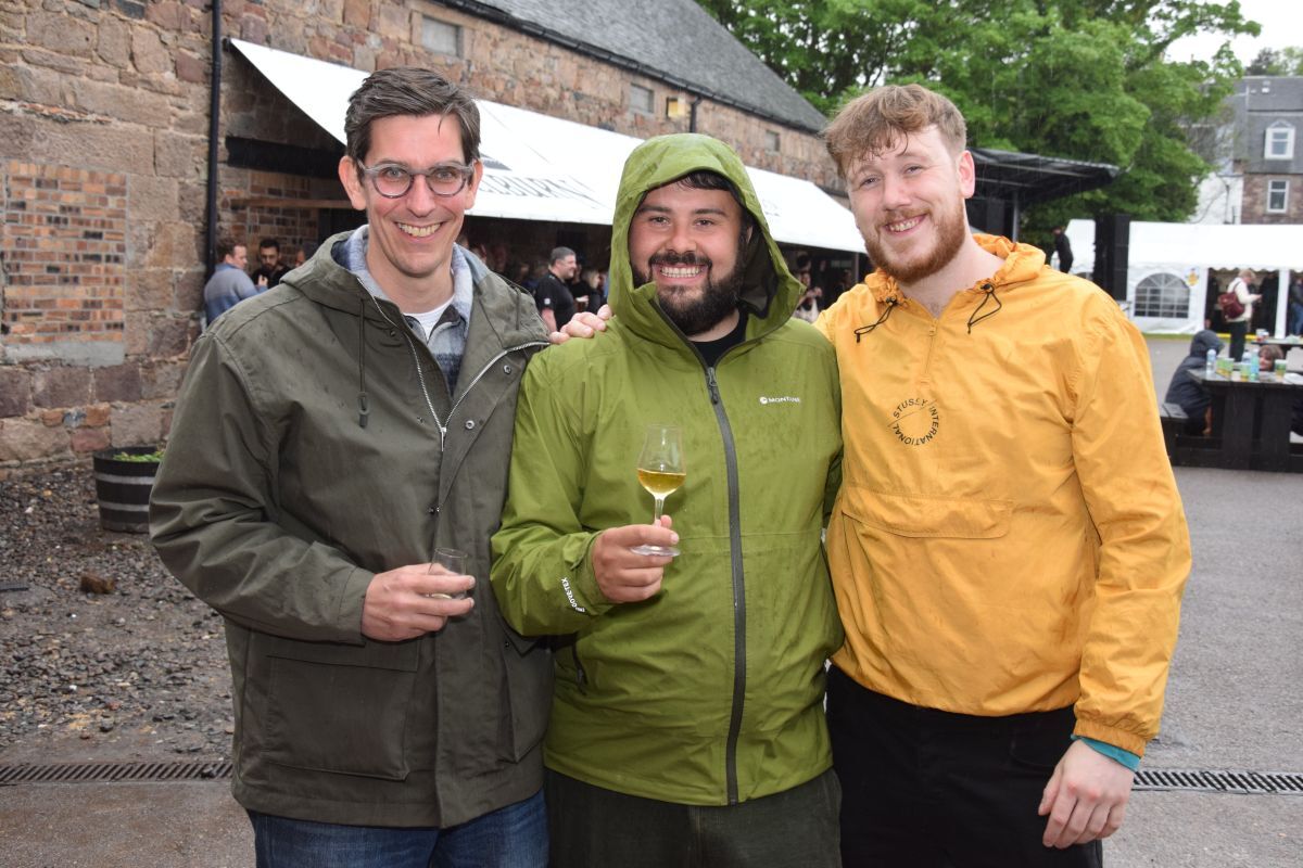 Iain Kennedy, Jack Waldie and Calum Ward enjoying a catch-up at Springbank Distillery.