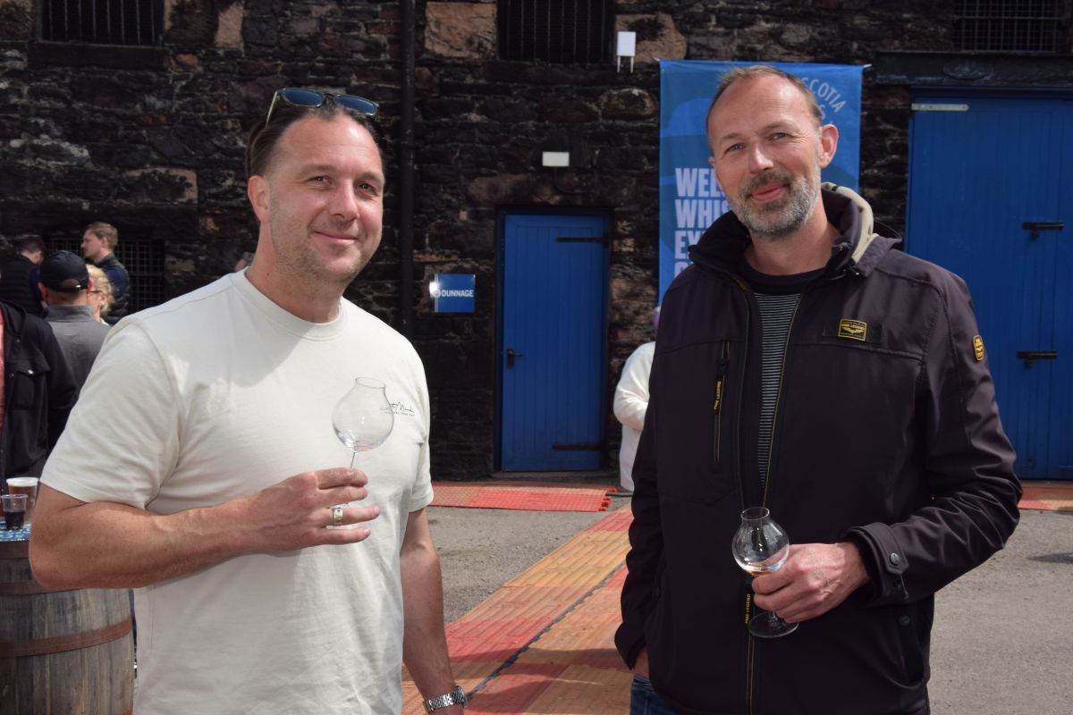 Emele Tol and Arjan Veerman from Amsterdam enjoying the entertainment at Glen Scotia Distillery. 