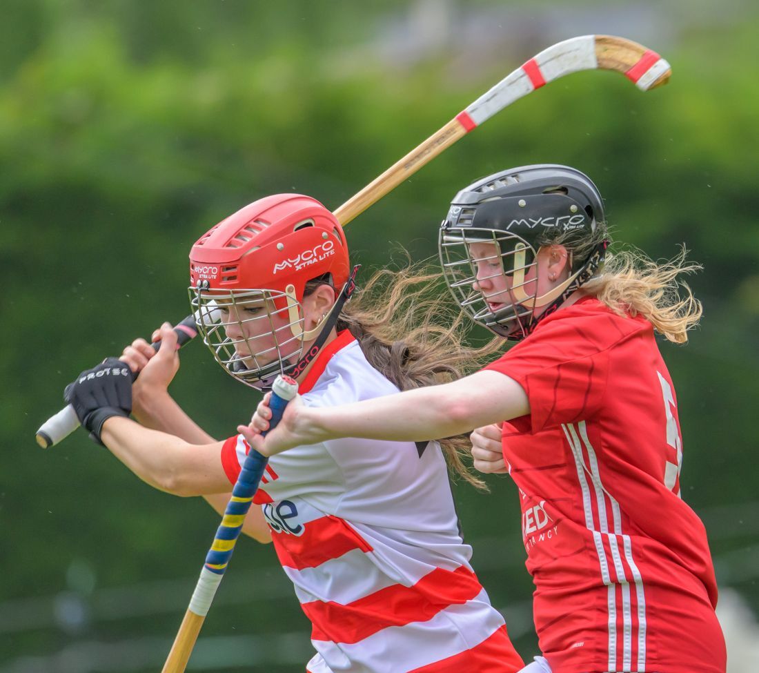 WEB NO F22 NO F22 Shinty 26 Lochaber v Kinlochsheil Katie Loughray Lochaber Laura Macleod KLS PH