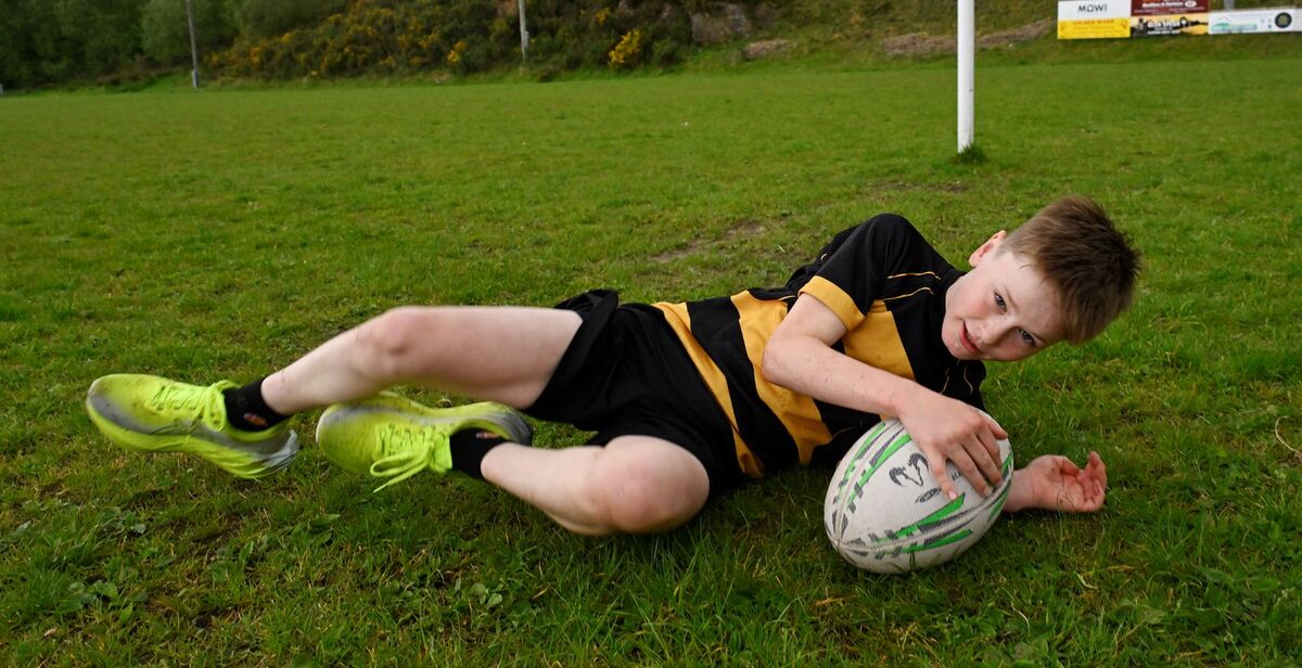 WEB NO F23 Innes Turnbull 26 Rugby Run fundraiser touching down at Banavie IF