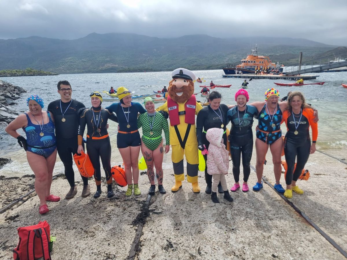WEB NO F23 Kyle of Lochalsh RNLI Maritime Day 26 Kyleakin to Kyle Swimmers with Stormy Stan