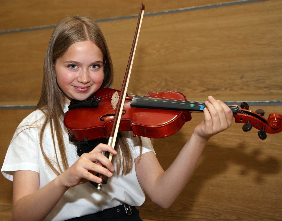 Millie Bonniwell competing in the fiddle section. Photograph: Kevin McGlynn