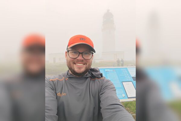 Simon Sloan celebrated his arrival at the end of the Cape Wrath Trail with a selfie. Photograph: Simon Sloan. 