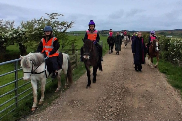The girls enjoyed a hack around Balgowan on their ponies at pony club camp. Photograph: ARC.