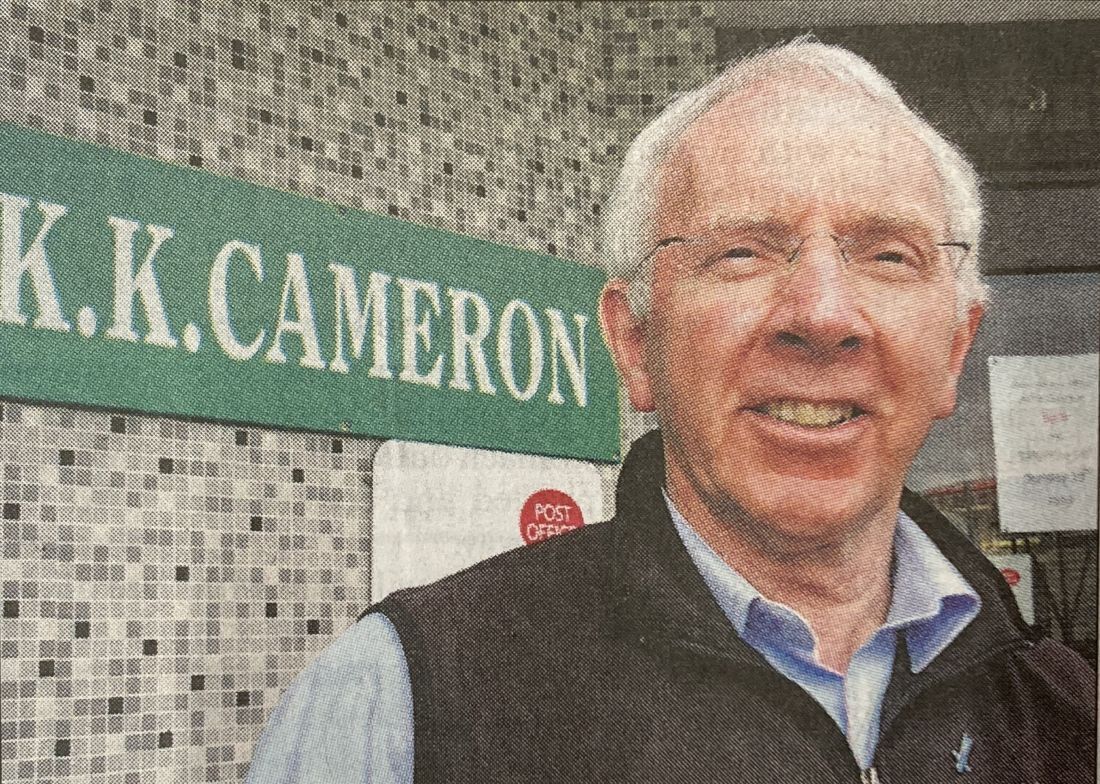 2016: Kim Cameron outside the store in Caol as he retires after 50 years at the helm. Photograph by Anthony MacMillan Photography.
