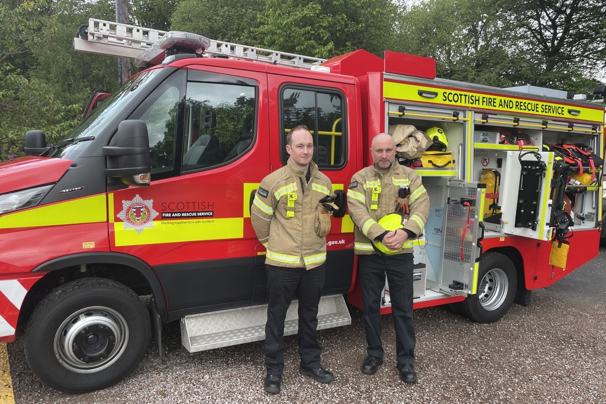 Strachur's community fire station crew were on hand with their appliance at Partnes Day. Photograph: Kirstie Reid