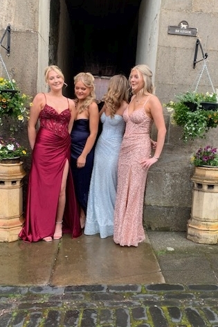 Councillor Anne Horn captured some the Tarbert Academy girls as they were setting off for their prom dance.