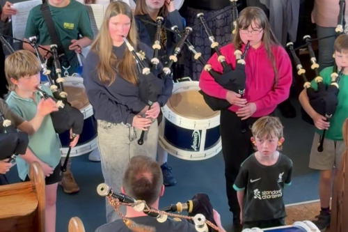 Karen Matheson strikes a chord for young pipers&rsquo; kilt fund