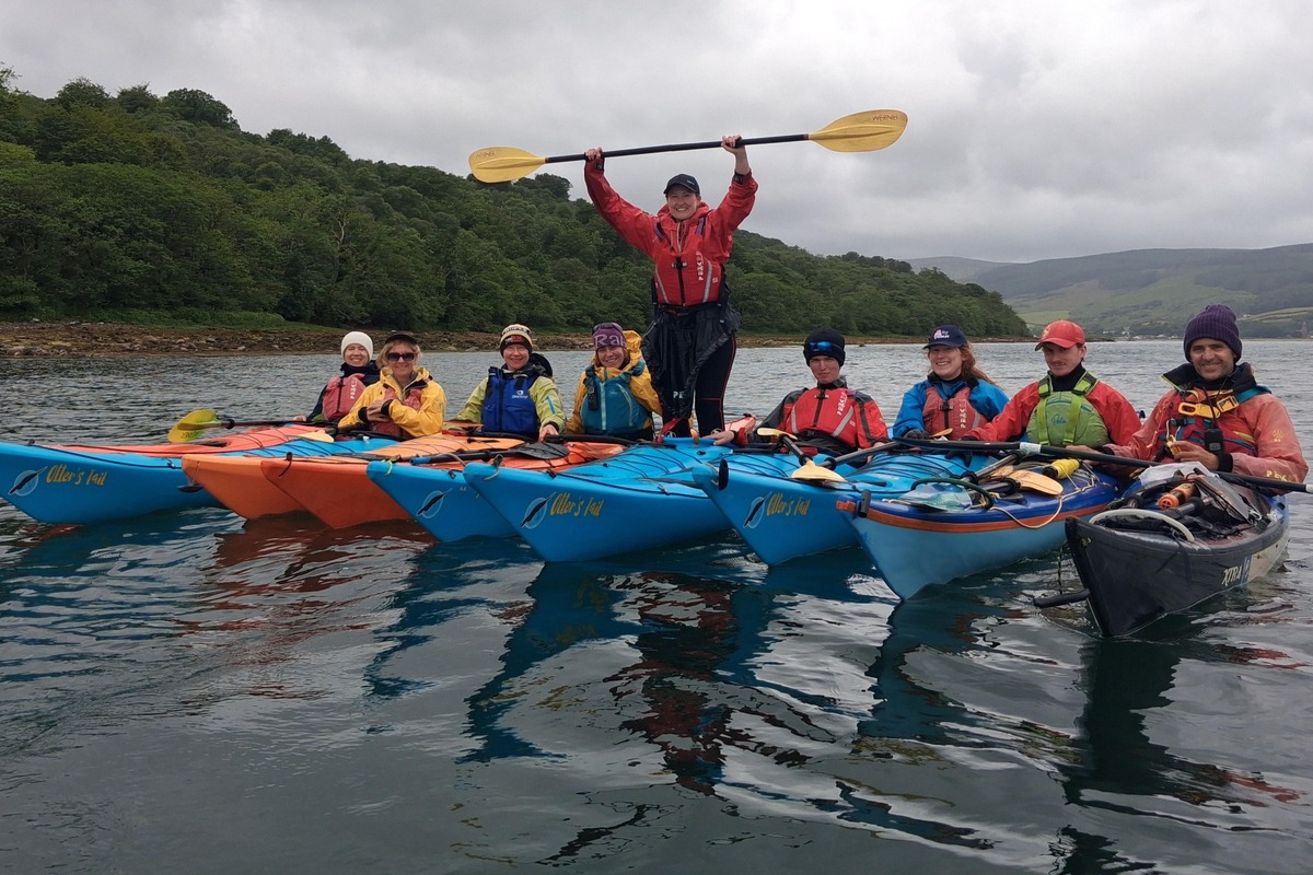 The group representing Arran’s sea kayaking community which hosted a paddling event to raise money for COAST. Photograph: Otter’s Tail. The group representing Arran’s sea kayaking community which hosted a paddling event to raise money for COAST. Photograph: Otter’s Tail.