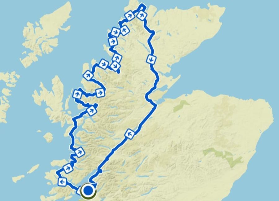 Mikey Clifford's challenge route. Photograph: Mikey Clifford