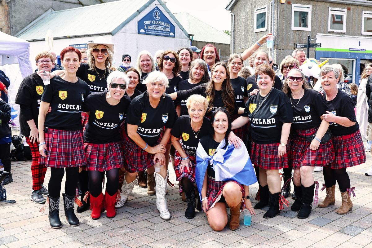 Donna Milloy’s line dancers were among those helping create a colourful atmosphere at the World Cup Bash. Photograph: Kenny Craig.