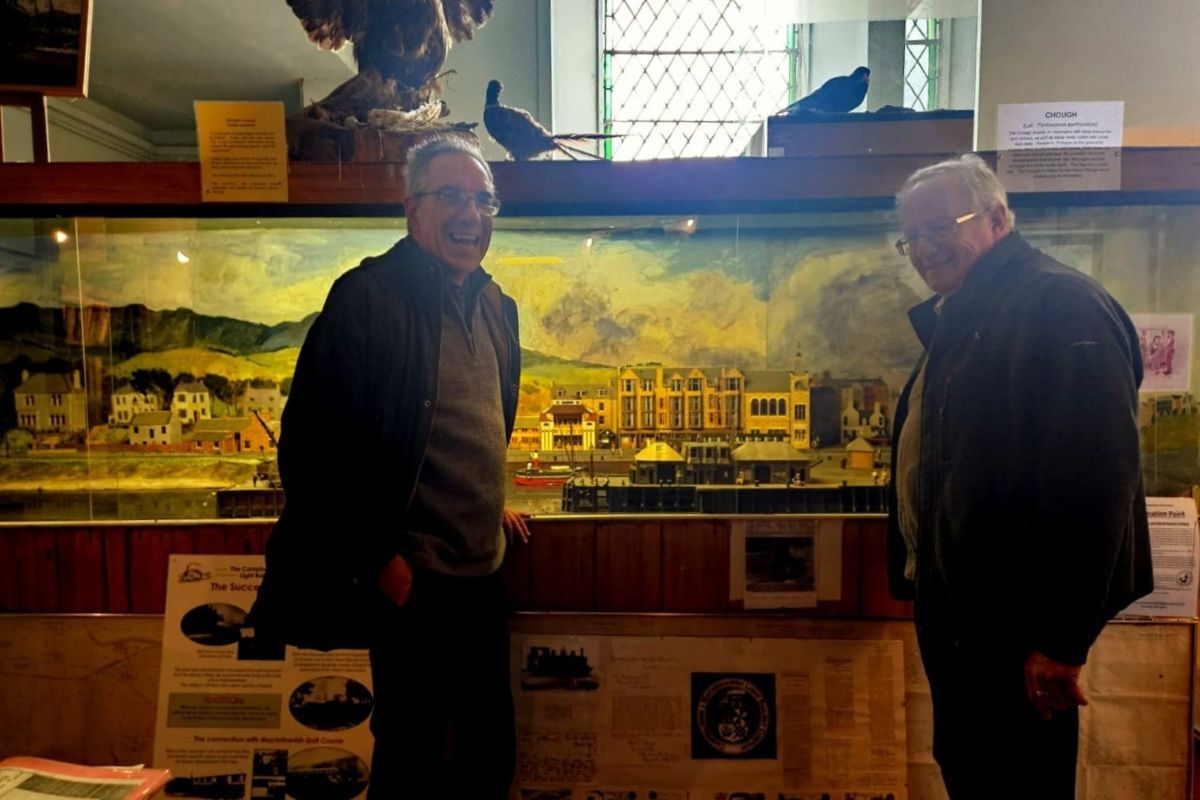 Alan Milstead of Campbeltown Heritage Centre, right, welcomed Gordon Macmillan during his visit to see the model railway built by his late father, Nigel.