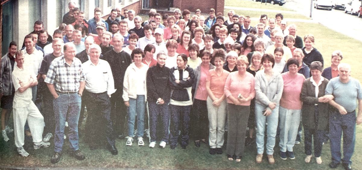 2001: The majority of the Jaeger workforce gathered for a last photo together. Coats Viyella announced last month that it intended to close its Campbeltown factory with the loss of 161 jobs. The workers were devastated.