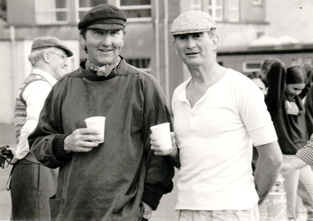 Teachers Mike Bailey and Dave Freeman were among Arran High staff who dressed up and held a 1940s style picnic and fete to celebrate the 50th anniversary of the school.