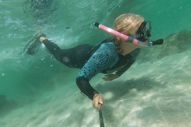 Snorkeller's selfie moment. Photograph: Audrey Thomson
