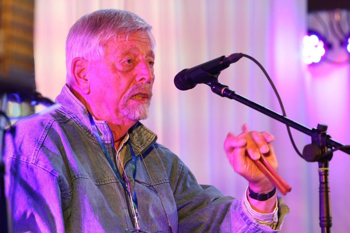 Hans Weishuisen clicking away with 'the bones' at the Friday night concert in Oban. Photograph; Kevin McGlynn