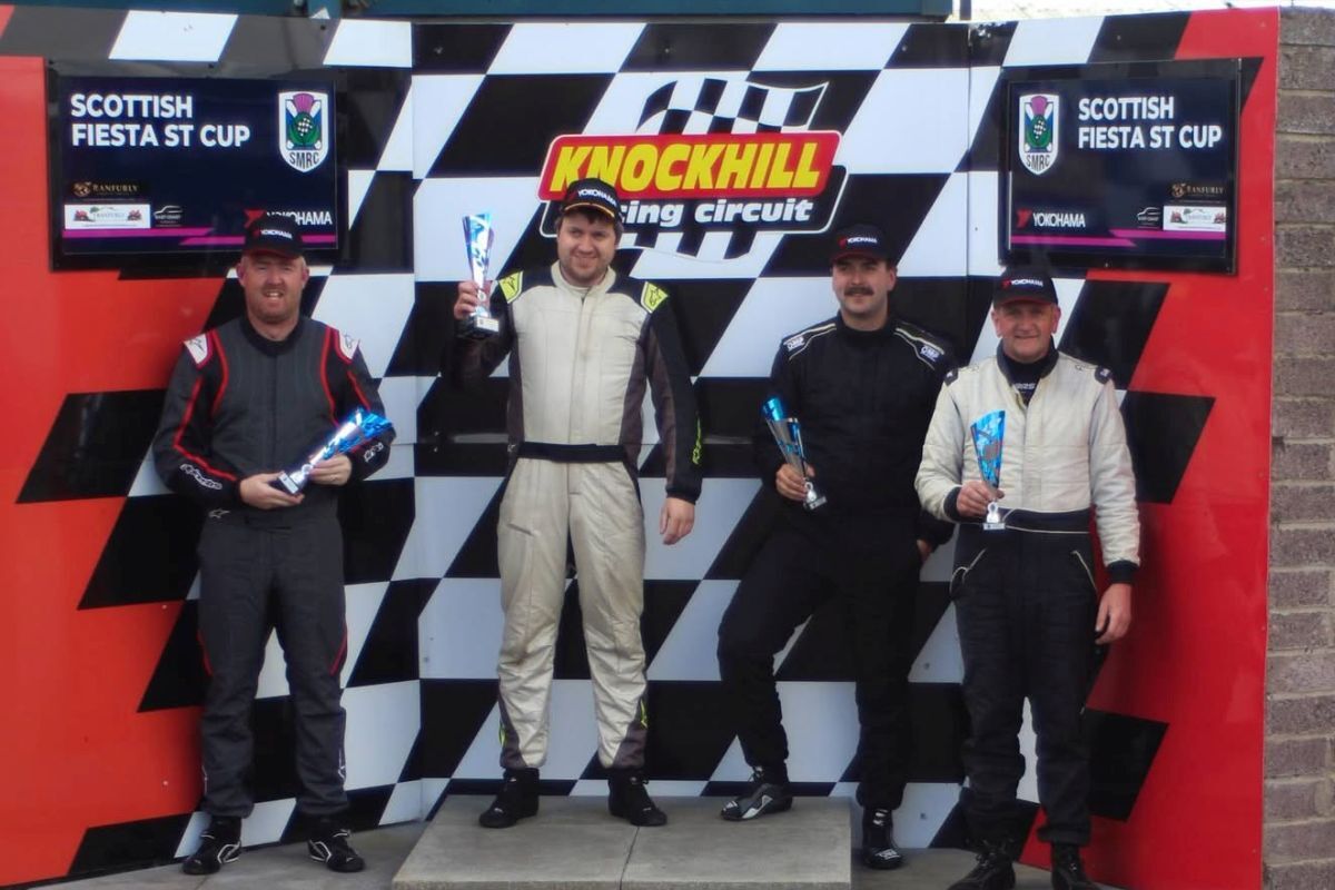 First newcomers class win this year with Lachlan on the podium at Knockhill. Photograph: Lee Fisher