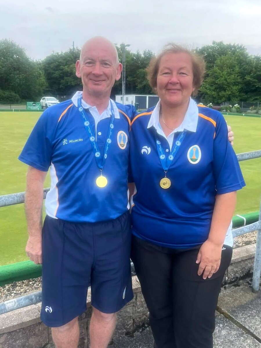 Jimmy Anderson and Shirley Bannatyne after qualifying for the Bowls Scotland National Championships in the mixed pairs.