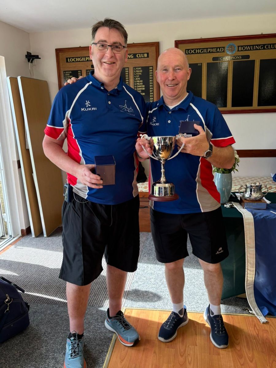 WEB NO AA26 Gents West Argyll Bowling Finals Pairs Derek Guy Duncan MacGregor Tarbert BC