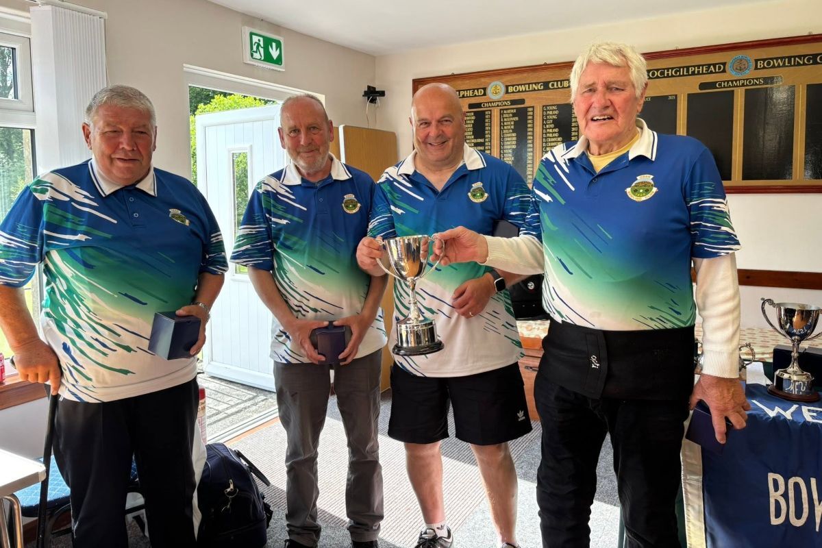 WEB NO AA26 Gents West Argyll Bowling Finals Senior Fours John McLaren Jim Yeoman Billy Horne Sandy Carr Oban BC WEB NO AA26 Gents West Argyll Bowling Finals Senior Fours John McLaren Jim Yeoman Billy Horne Sandy Carr Oban BC