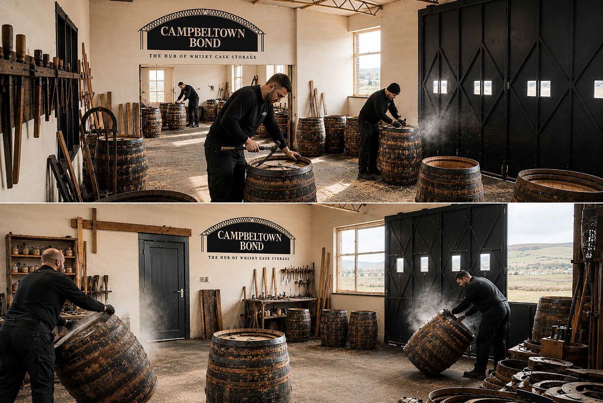 An artist’s impressions of the proposed cooperage, where Campbeltown Bond hopes to help preserve traditional coopering skills.