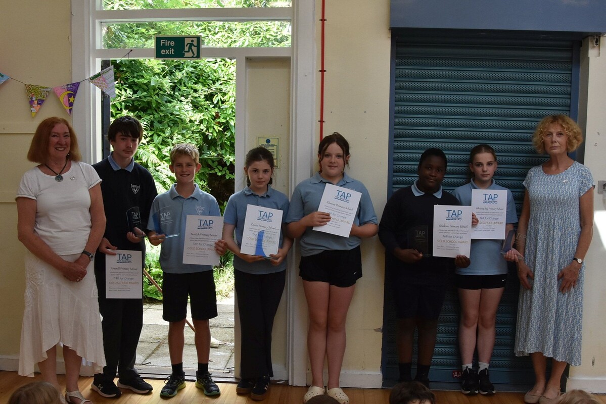 Brodick Primary School pupils accepted the awards on behalf of all six primary schools.