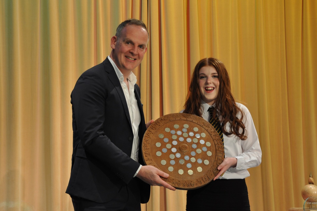 Ruby Winship collected the trophy for house points on behalf of victorious house, Shuraig.