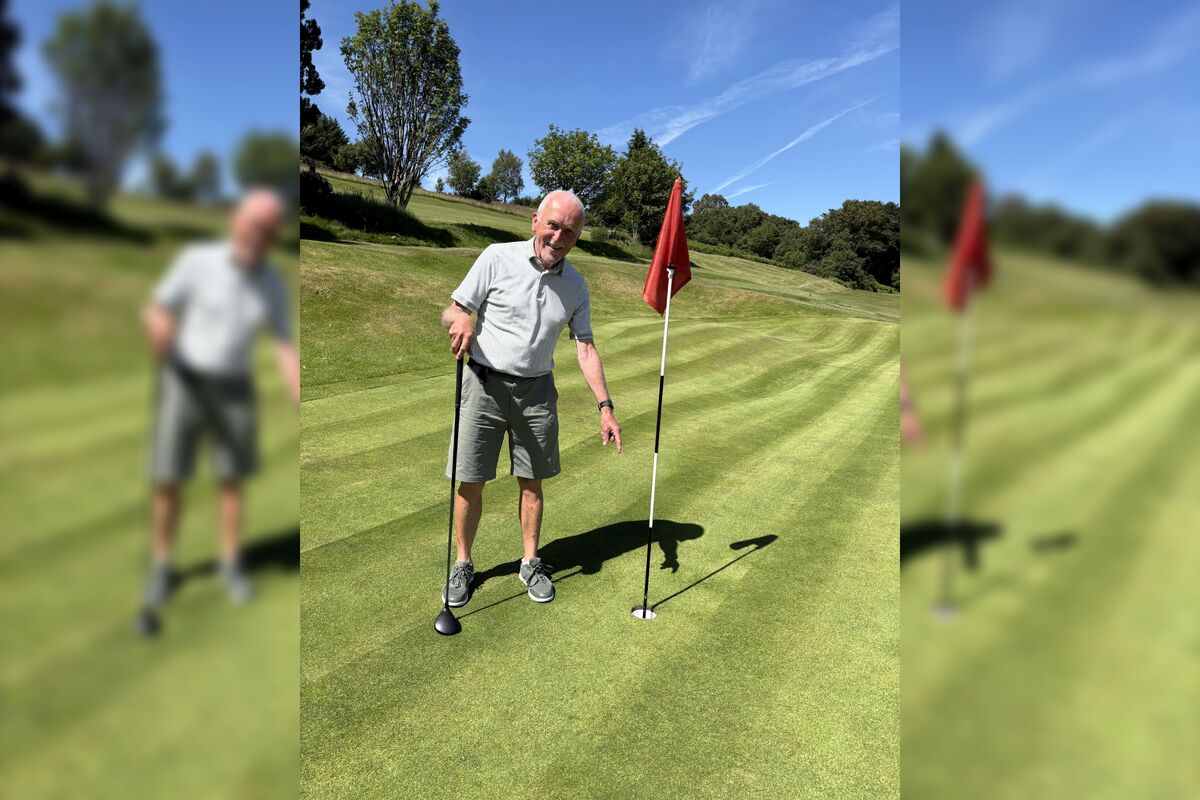 David Brookens aced the 17th hole at the Cancer Relief Stableford Open at Whiting Bay. Photograph: WBGC.