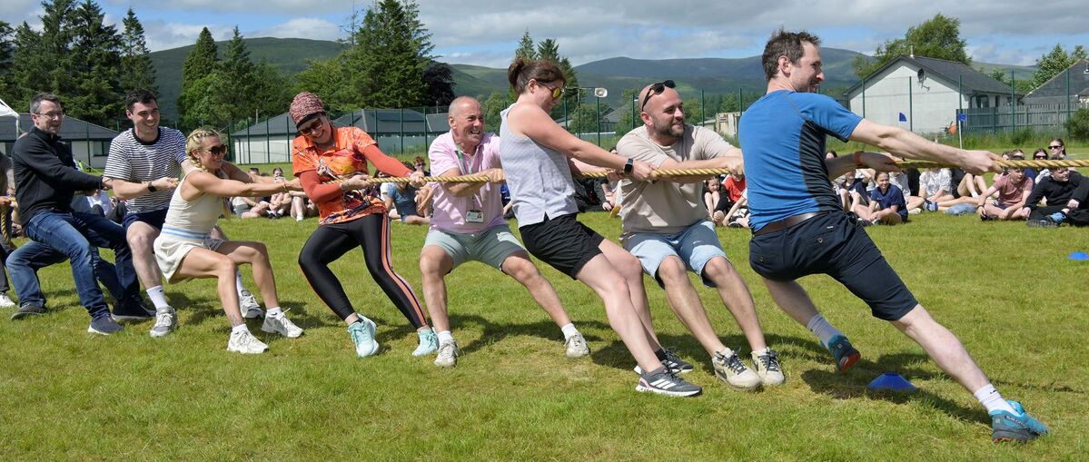 WEB NO F27 Lochaber High School Sports Day Teachers Tug O War IF WEB NO F27 Lochaber High School Sports Day Teachers Tug O War IF
