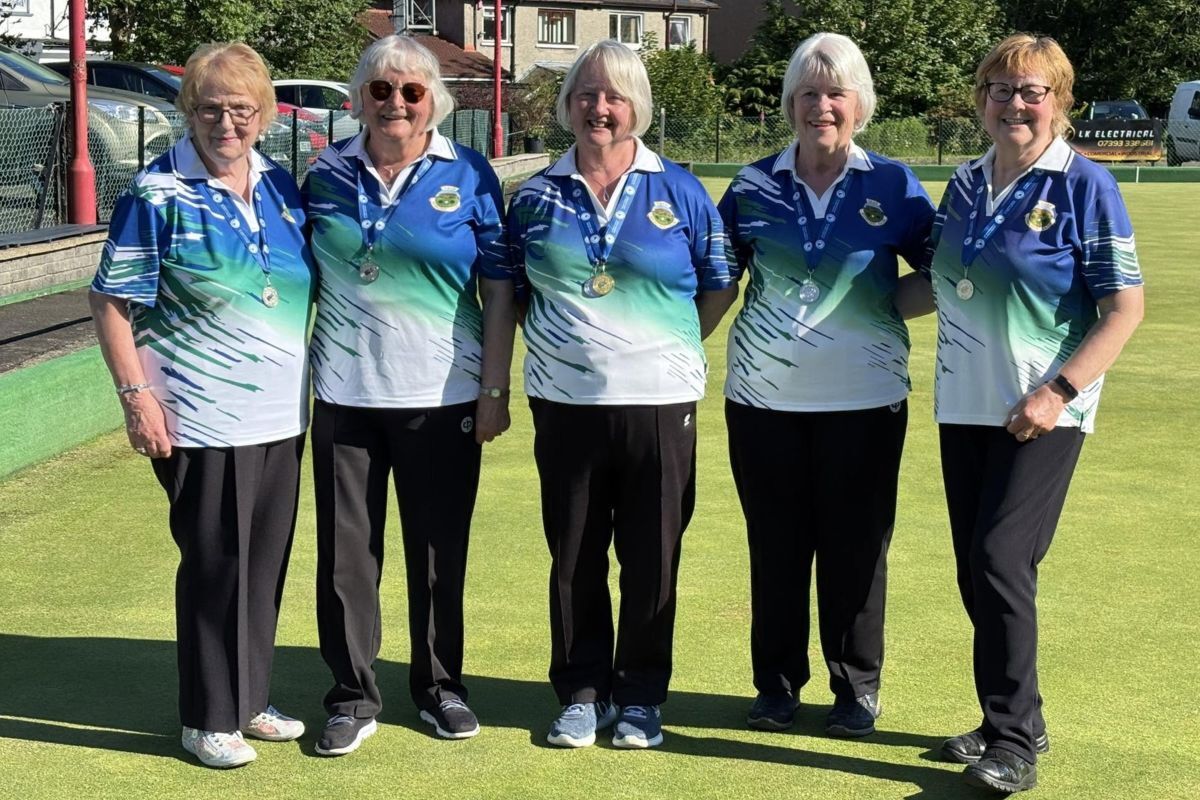 Oban BC District finalists from left, Sandra Grieve, Anne Stewart, Anne MacDougall, Rosemary Miller and Marian Carr.