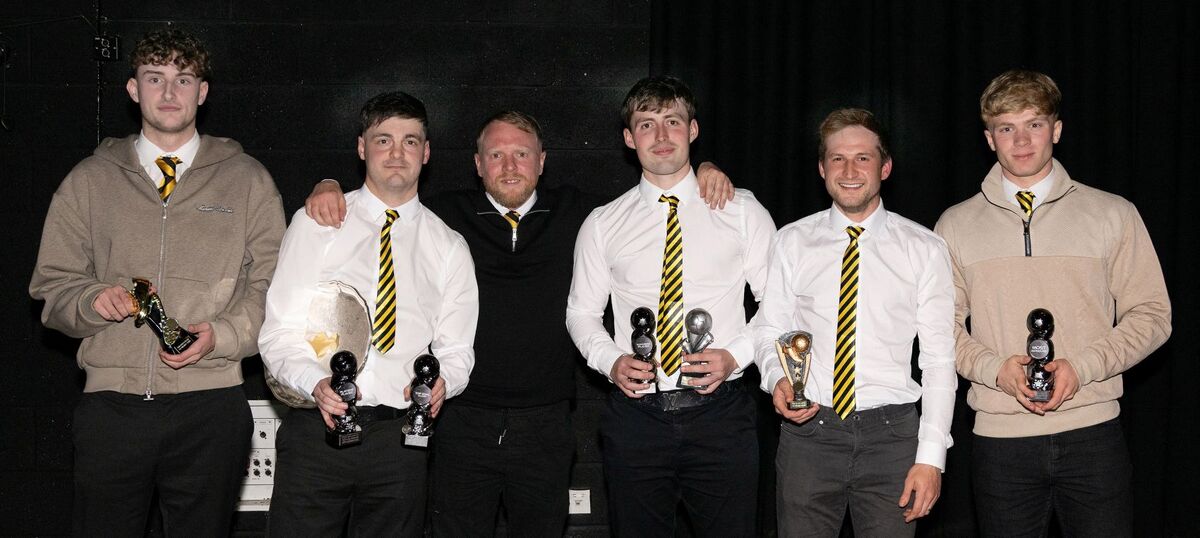 Pictured from left, Kadyn Campbell, Liam Taylor, Darren Duncan (Coach), Kane Davies, Martin Munro and Lewis Luxton. Photograph: Iain Ferguson, alba.photos.