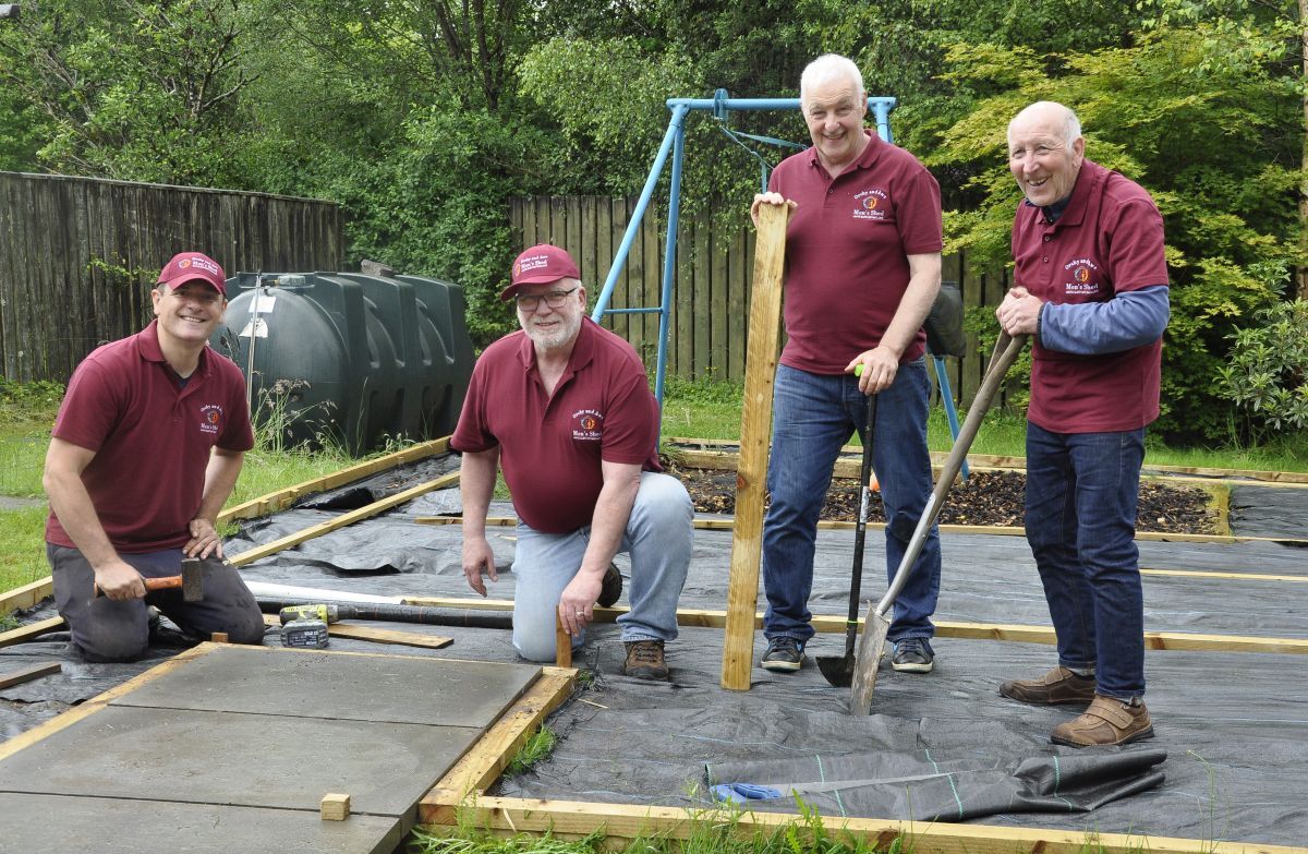 Men at work. Men at work.