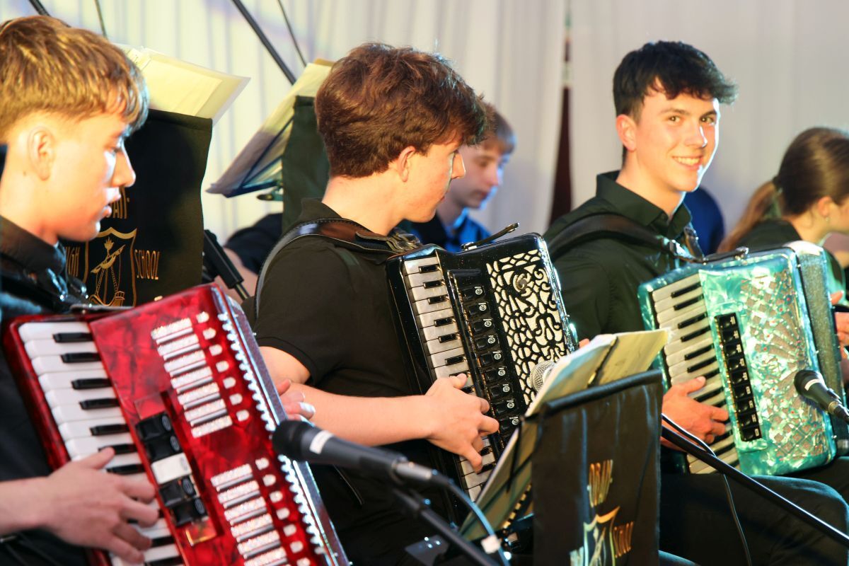 Accordionists in action at OHS Trad Group's concert and dance night. Photograph: Kevin McGlynn 