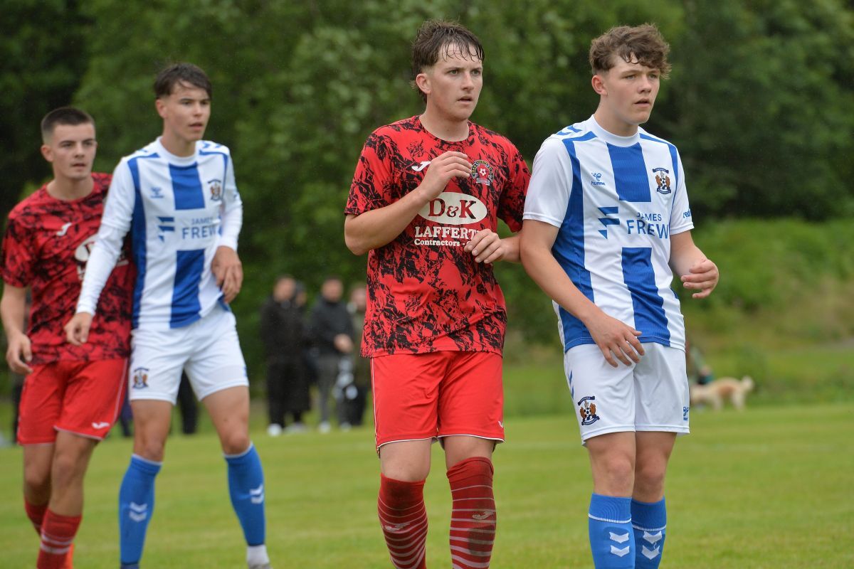 NO T28 DK Lafferty Cup Matty Pollock and Donald Campbell mark these Kilmarnock strikers at a corner Photo Derek Black web NO T28 DK Lafferty Cup Matty Pollock and Donald Campbell mark these Kilmarnock strikers at a corner Photo Derek Black web