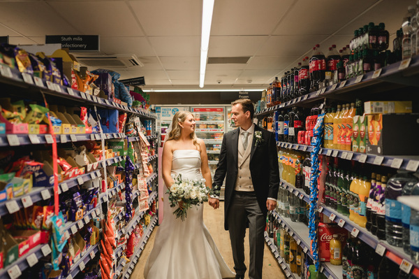 Newly-weds walk down the Co-op aisle