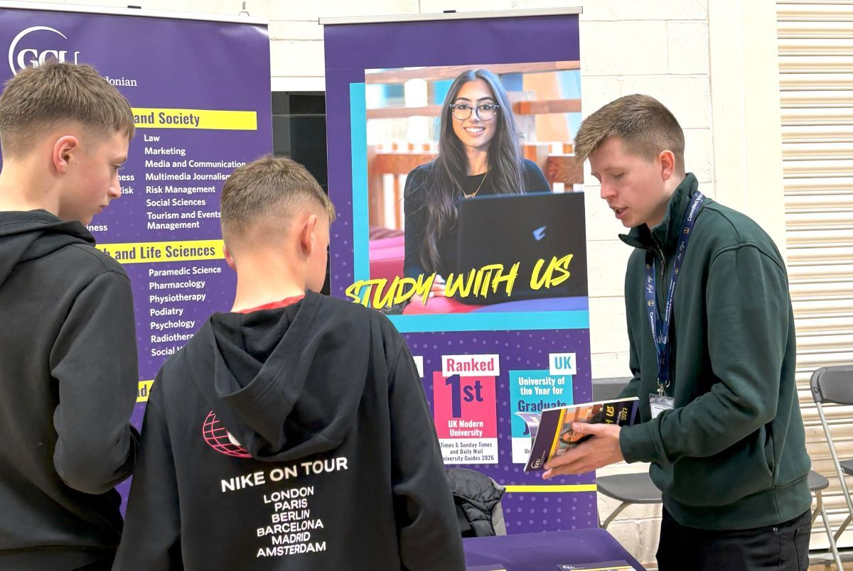 Glasgow Caledonian University was among the colleges and universities offering advice on higher education pathways. Glasgow Caledonian University was among the colleges and universities offering advice on higher education pathways.