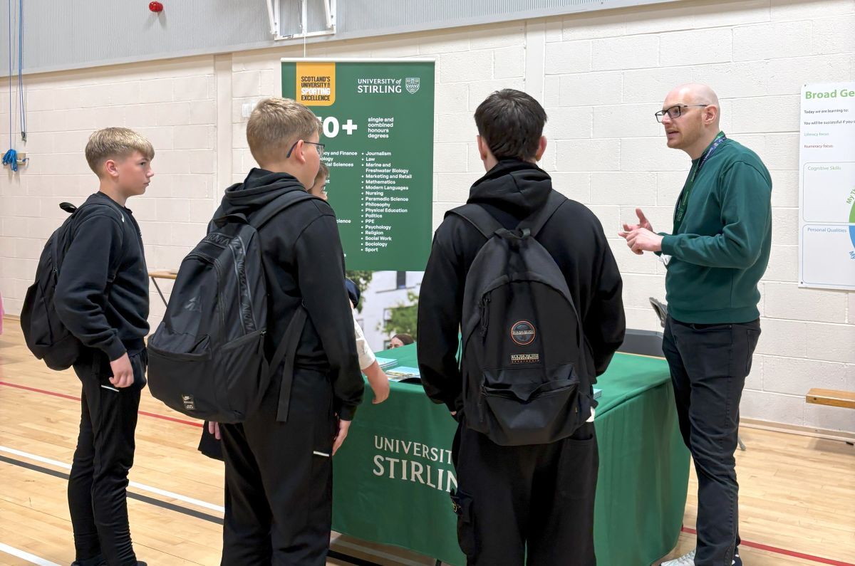Representatives from the University of Stirling discussed degree courses and future study options with pupils.